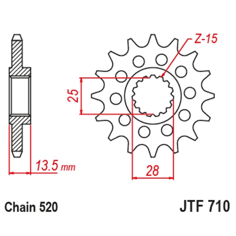 Piñón con goma anti-ruido JT SPROCKETS acero 710 - 520 - motoscamaralweb.com