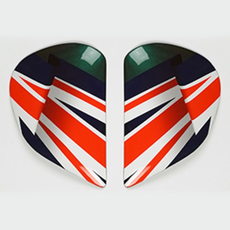 Cubiertas laterales ARAI (Sistema SuperAdSis J). UNION JACK Multicolor (Modelos: CHASER-V/PRO) - motoscamaralweb.com