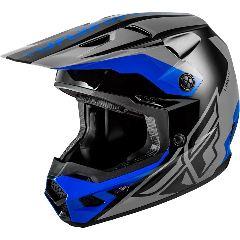 Casco FLY RACING Kinetic Crest - gris/negro/azul - motoscamaralweb.com