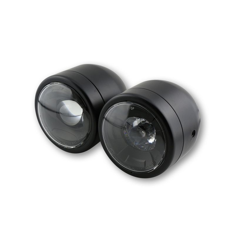 Faro delantero LED HIGHSIDER smart Twin - negro - 1 pieza - motoscamaralweb.com