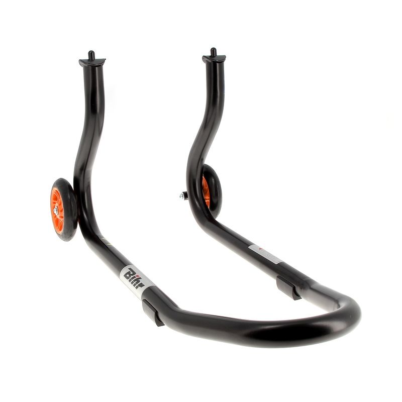 Caballete delantero BIHR Home Track color negro mate y ruedas naranjas - motoscamaralweb.com