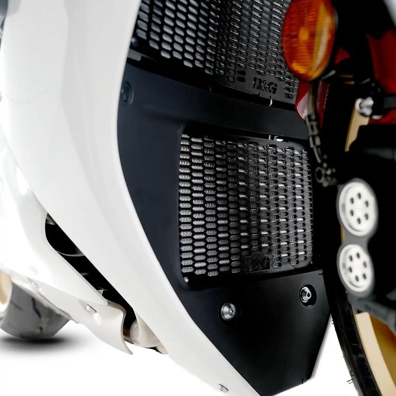 Protector de radiador de aceite R&amp;amp;G RACING Pro aluminio - Negro - motoscamaralweb.com