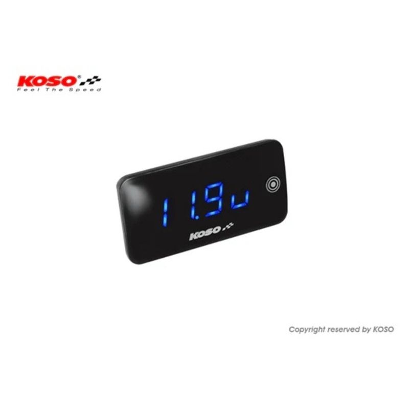 KOSO Slim Line Voltmeter/Thermometer New Generation Blue - motoscamaralweb.com