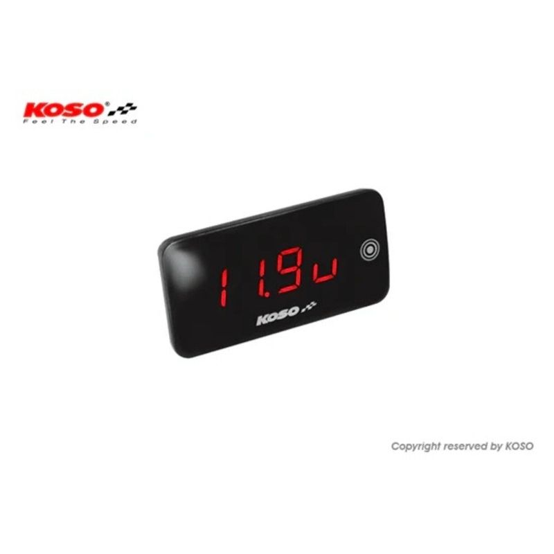 KOSO Slim Line Voltmeter/Thermometer New Generation Red - motoscamaralweb.com