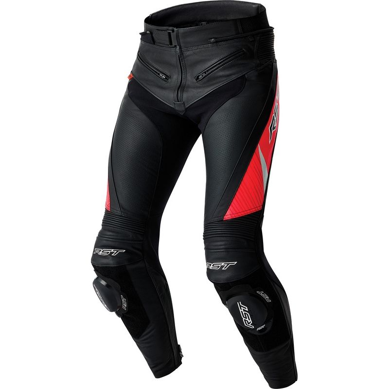 RST Tractech Evo D30 Leather Pants - Black/Flo Red - motoscamaralweb.com
