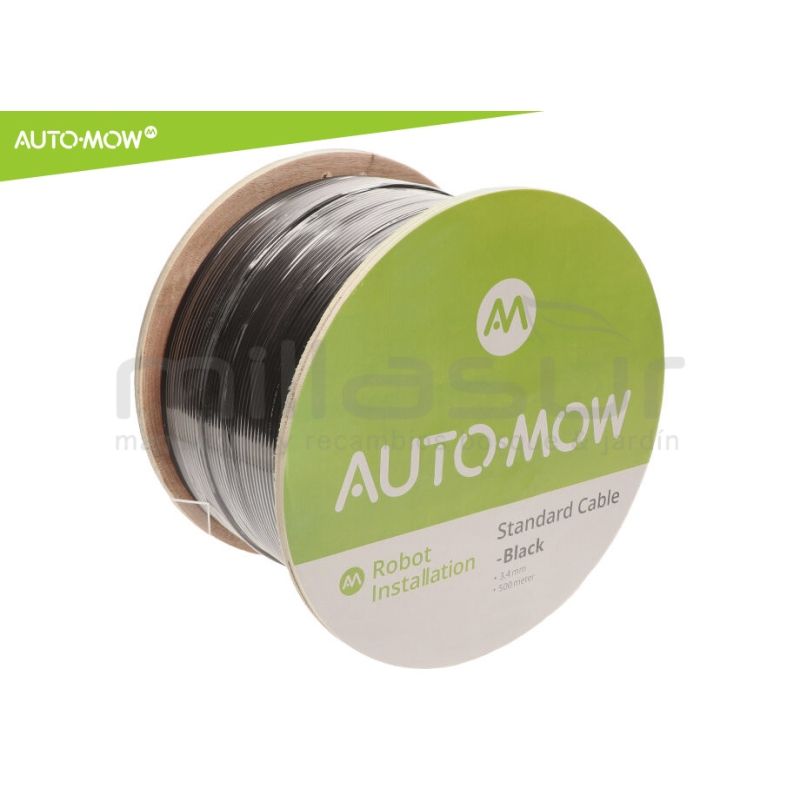 BOBINA CABLE PERIMETRO ROBOT CORTAC. AUTO-MOW 500M - 3.4mm STANDARD - NEGRO - motoscamaralweb.com