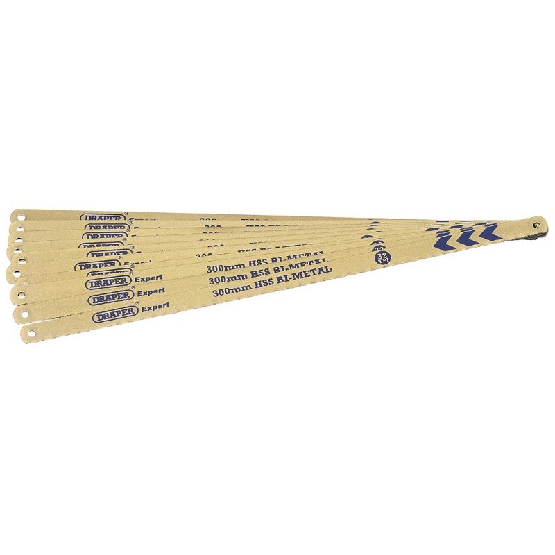 Hojas de sierra bimetal para arco de sierra metales DRAPER 10uds x 300mm - motoscamaralweb.com