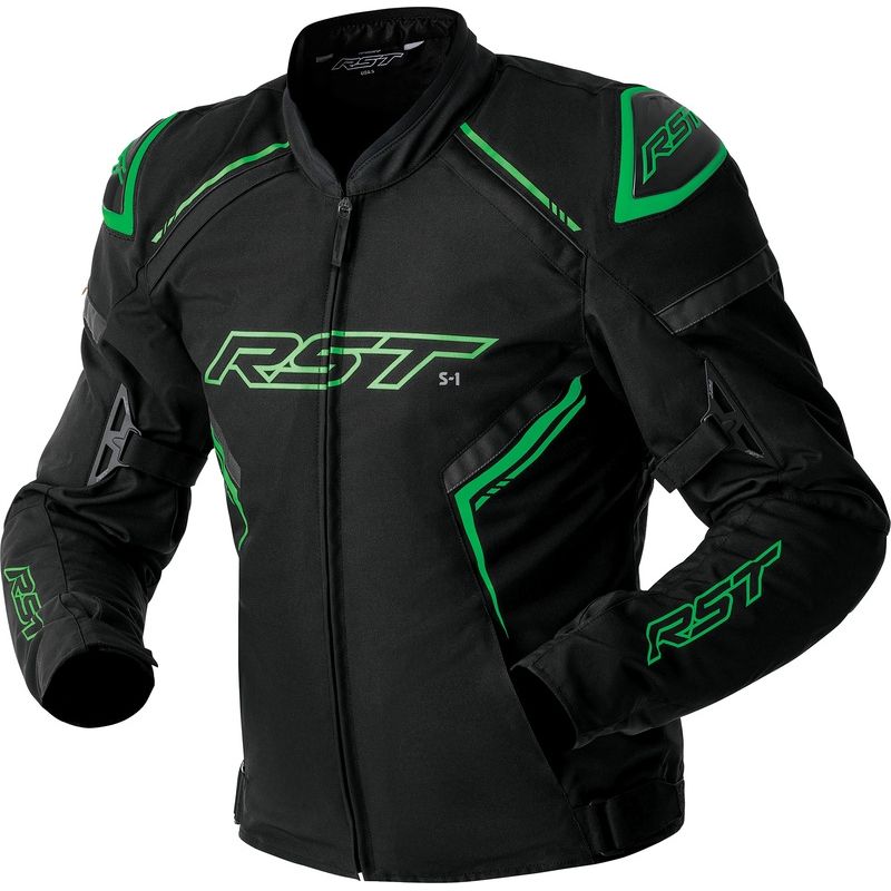 RST S1 D3O Textile Jacket - Black/Flo Green - motoscamaralweb.com