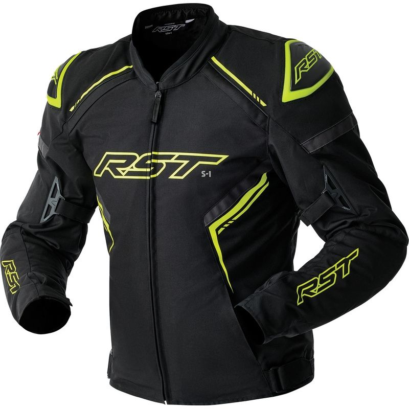 RST S1 D3O Textile Jacket - Black/Flo Yellow - motoscamaralweb.com