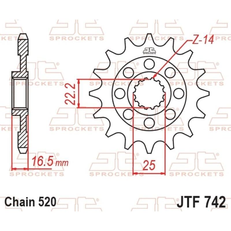 Piñón con goma anti-ruido JT SPROCKETS - 520 - motoscamaralweb.com