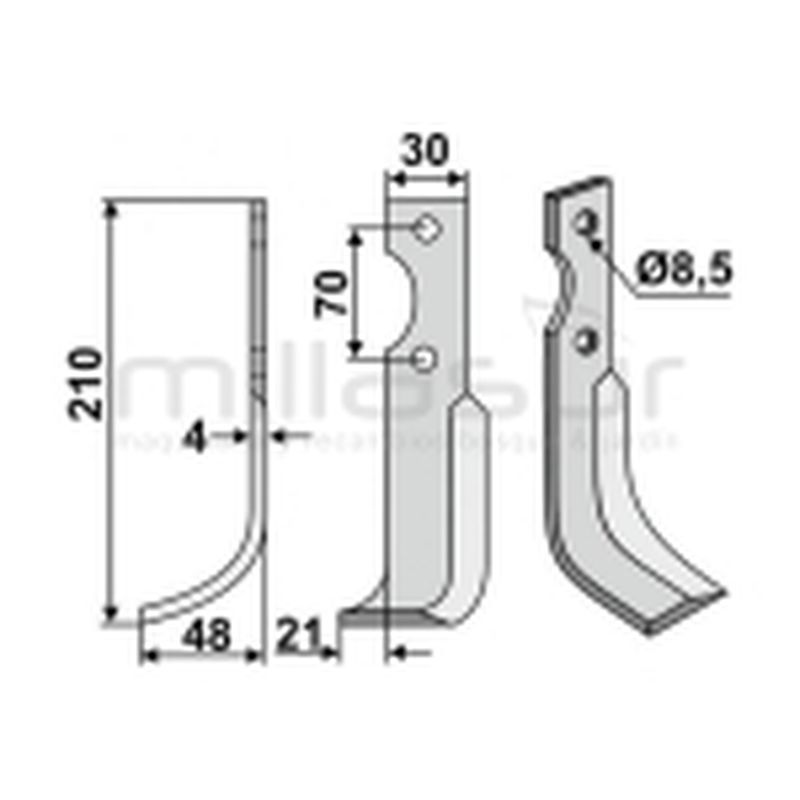 CUCHILLA MOTOAZADA 210x48 IZQUIERDA - motoscamaralweb.com