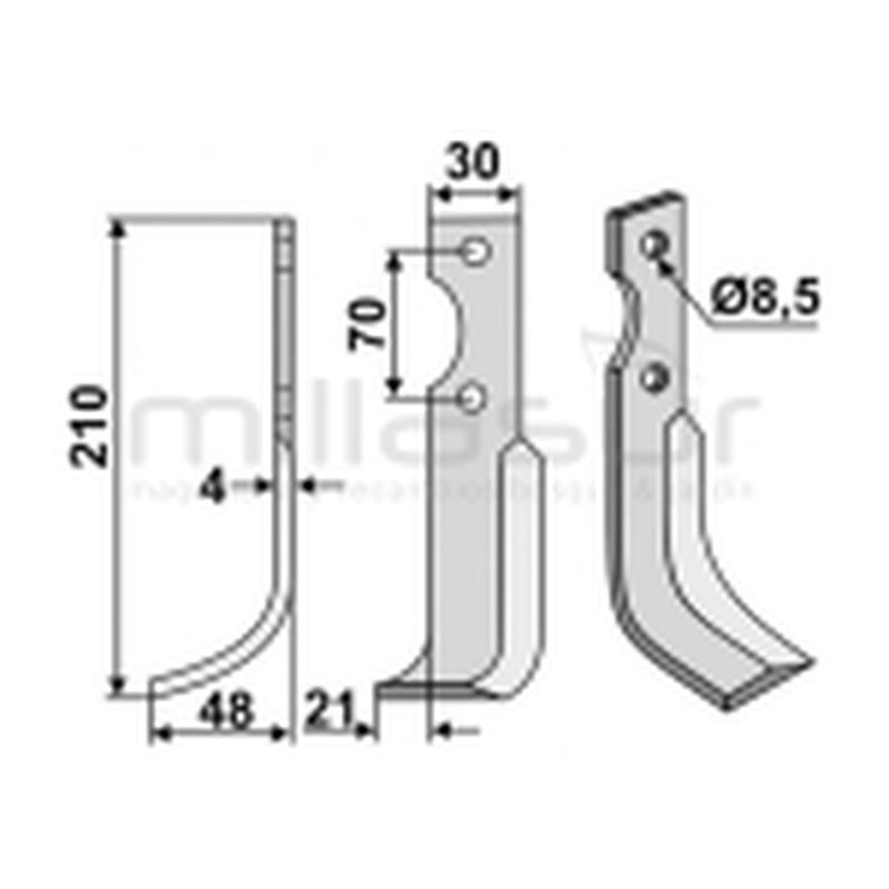 CUCHILLA MOTOAZADA 210x48 DERECHA - motoscamaralweb.com