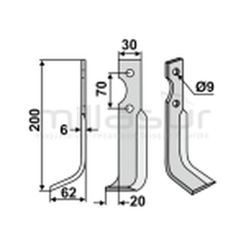 CUCHILLA MOTOAZADA UNIVERSAL 200X62 IZQ - motoscamaralweb.com
