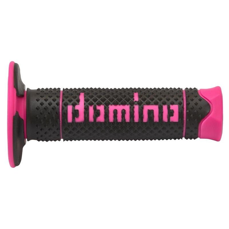 Puños DOMINO FULL GRIP A260 color negro / amarillo fluor - motoscamaralweb.com