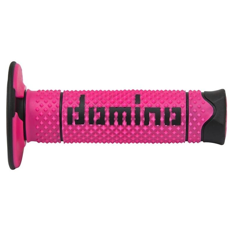 Puños DOMINO FULL GRIP A260 color negro / amarillo fluor - motoscamaralweb.com
