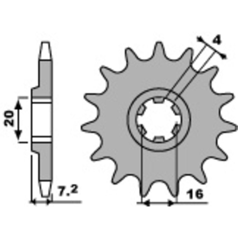 Piñón PBR acero estándar 413 - 420 - motoscamaralweb.com