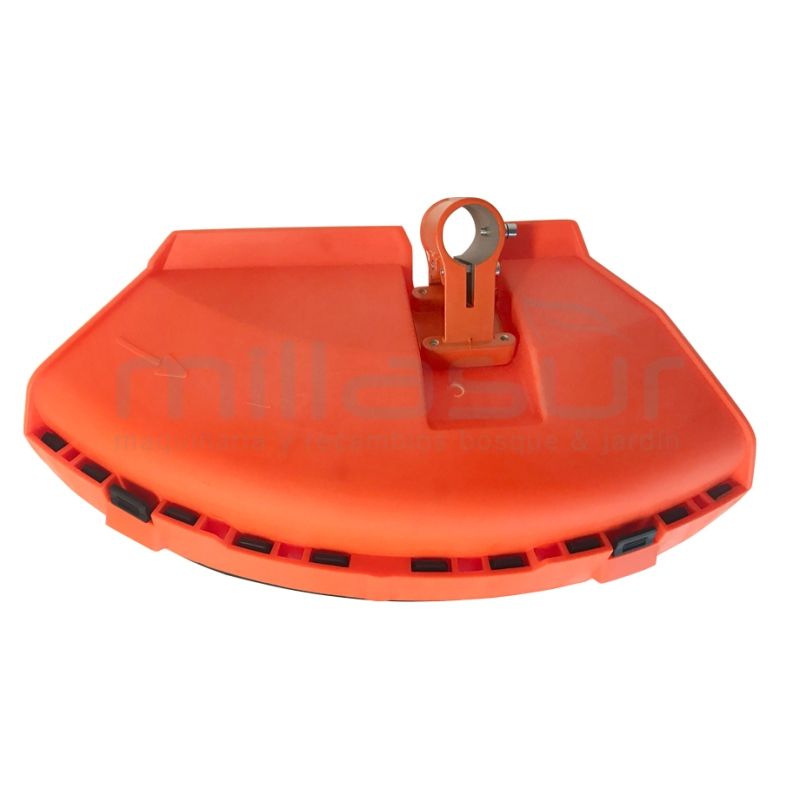 PROTECTOR DISCO 28mm ROJO ( D43C D52C ) CON CUCHILLA DE CORTE - SOPORTE METALICO - motoscamaralweb.com