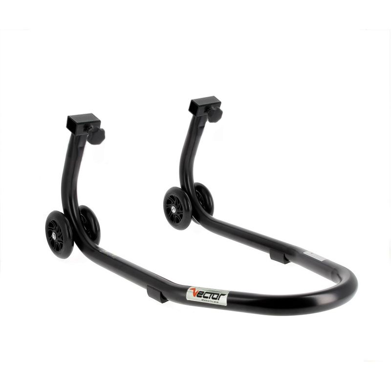 Caballete delantero universal VECTOR con ruedas + soporte giratorio bajo horquilla - motoscamaralweb.com