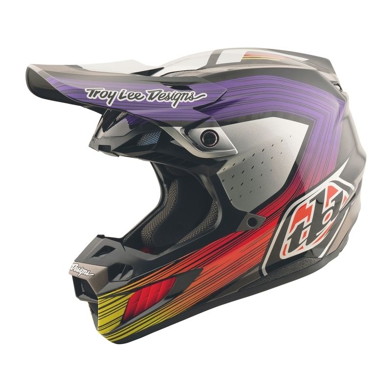 Casco TROY LEE DESIGNS SE5 Carbon Stripes - Negro/Violeta - motoscamaralweb.com
