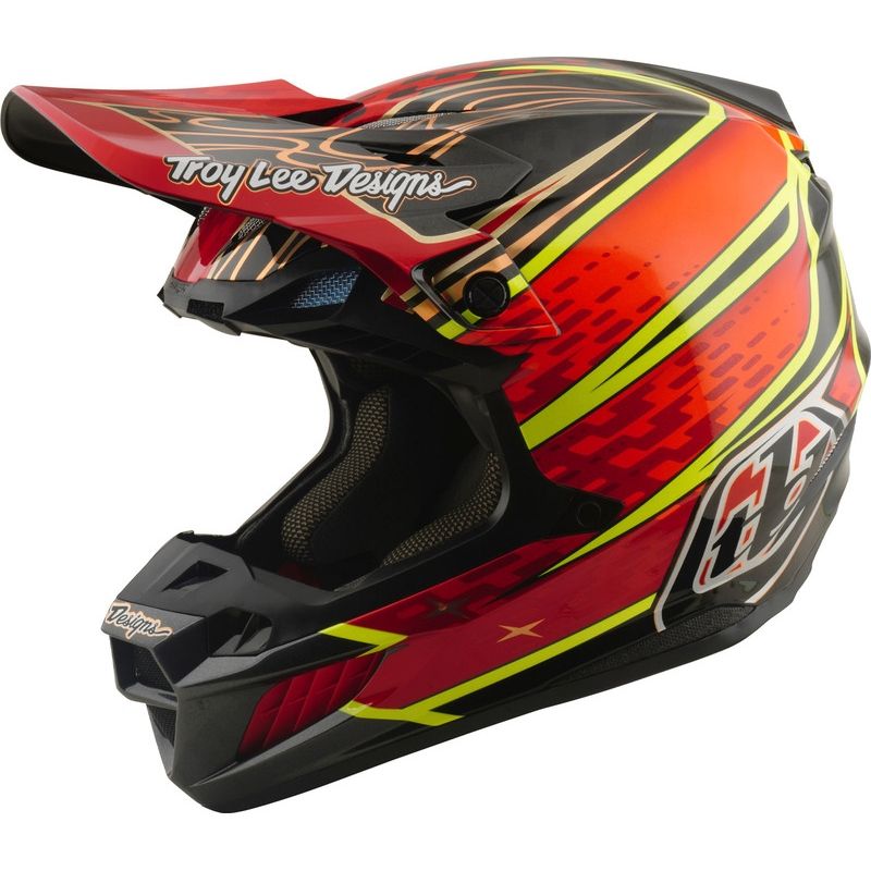 Casco TROY LEE DESIGNS SE5 Carbon Mips - Wings rojo - motoscamaralweb.com