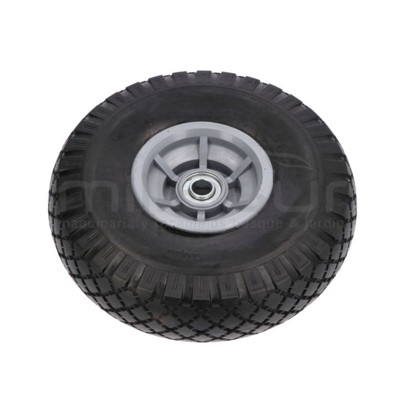 RUEDA PU 10 260MM 3.00-4 RODAMIENTO METÁLICO MAX.150KG - motoscamaralweb.com