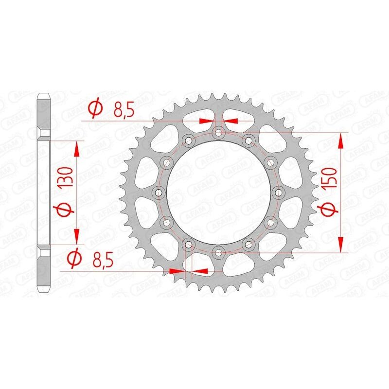 Corona AFAM acero autolimpiable 12323 - Paso 520 - motoscamaralweb.com