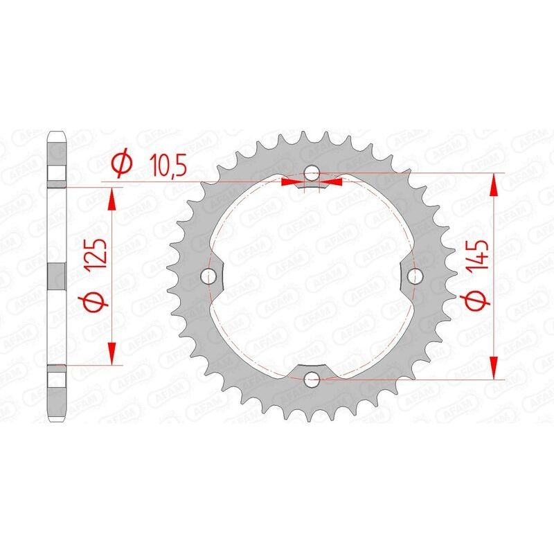 Corona AFAM acero estándar 12407 - Paso 520 - motoscamaralweb.com
