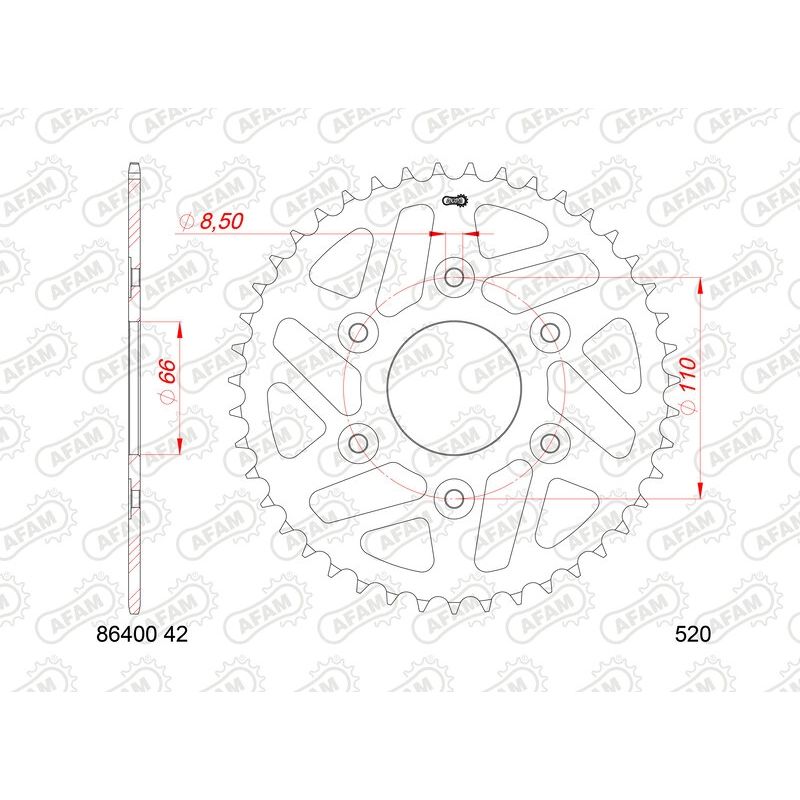 Corona AFAM acero estándar 86400 - 520 - motoscamaralweb.com