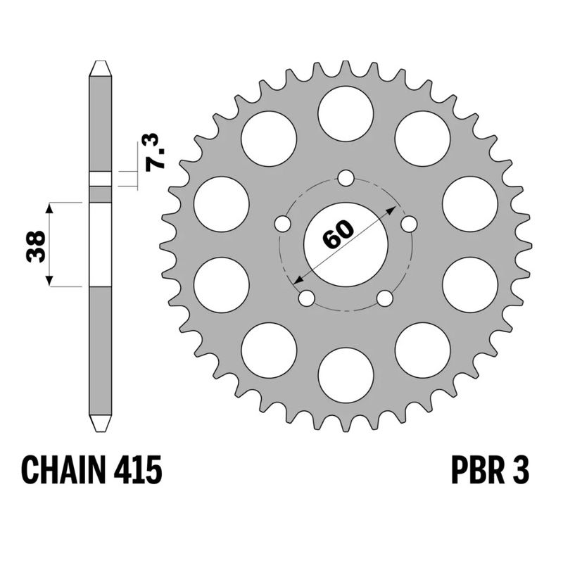 Corona PBR acero estándar - 415 - motoscamaralweb.com