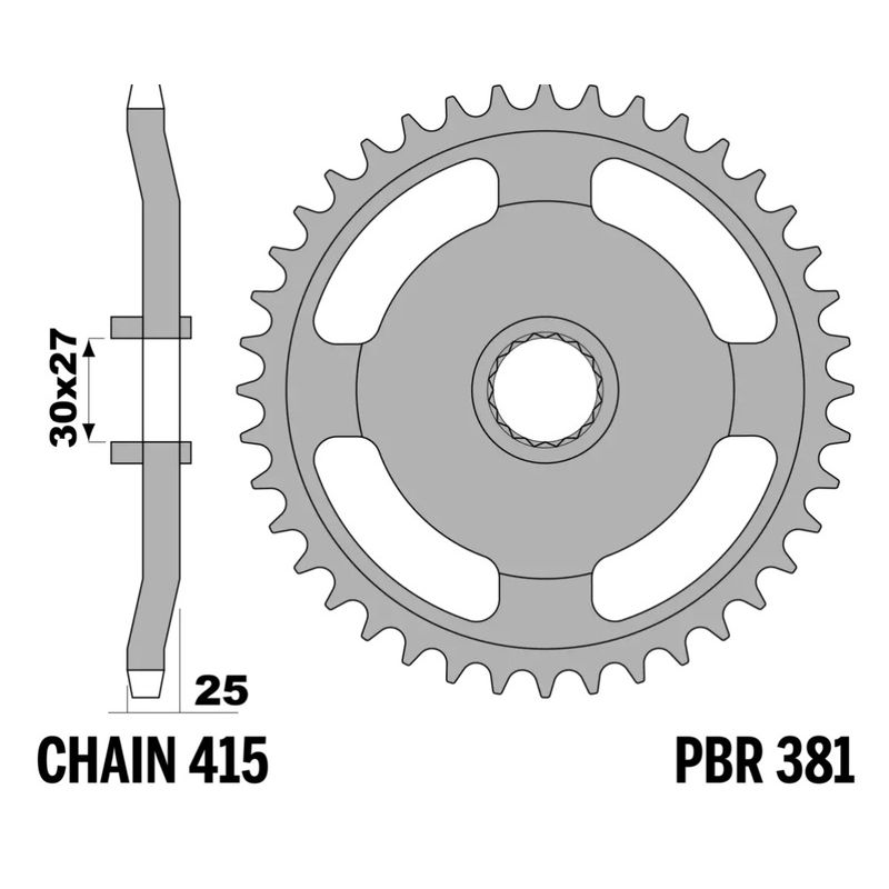 Corona PBR acero estándar - 415 - motoscamaralweb.com