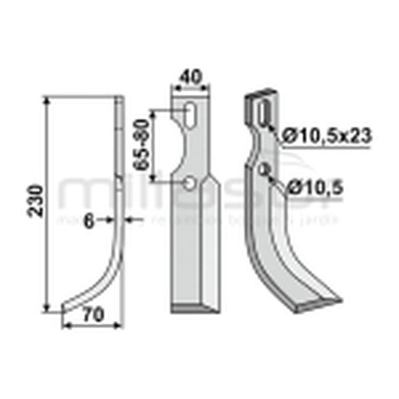 CUCHILLA MOTOAZADA UNIVERSAL 230X70 DRCH - motoscamaralweb.com