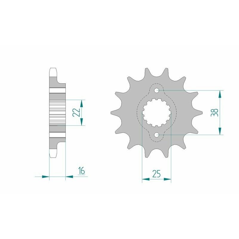 Piñón AFAM acero estándar 52608 - Paso 525 - motoscamaralweb.com
