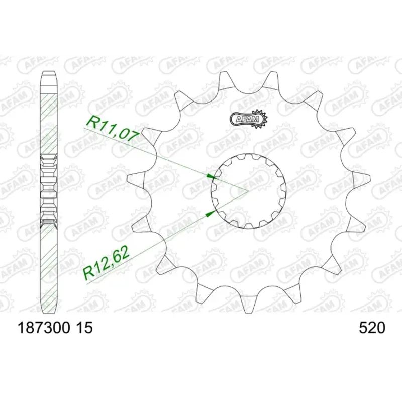 Piñón AFAM acero estándar 187300 - 520 - motoscamaralweb.com