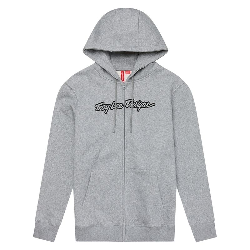 Sudadera con capucha TROY LEE DESIGNS Zip Up Signature - Gray Heather - motoscamaralweb.com