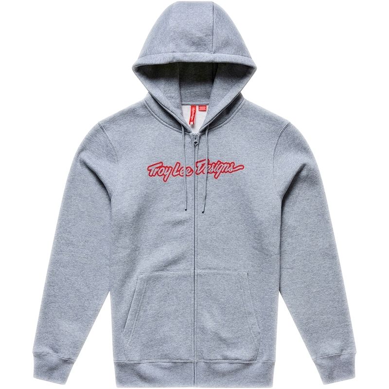 Sudadera con capucha TROY LEE DESIGNS Zip Up Signature - Gray/Heather/Red - motoscamaralweb.com