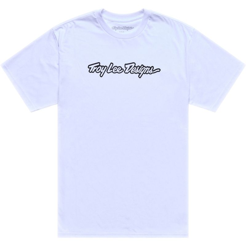 Camiseta TROY LEE DESIGNS Signature - blanco/negro - motoscamaralweb.com