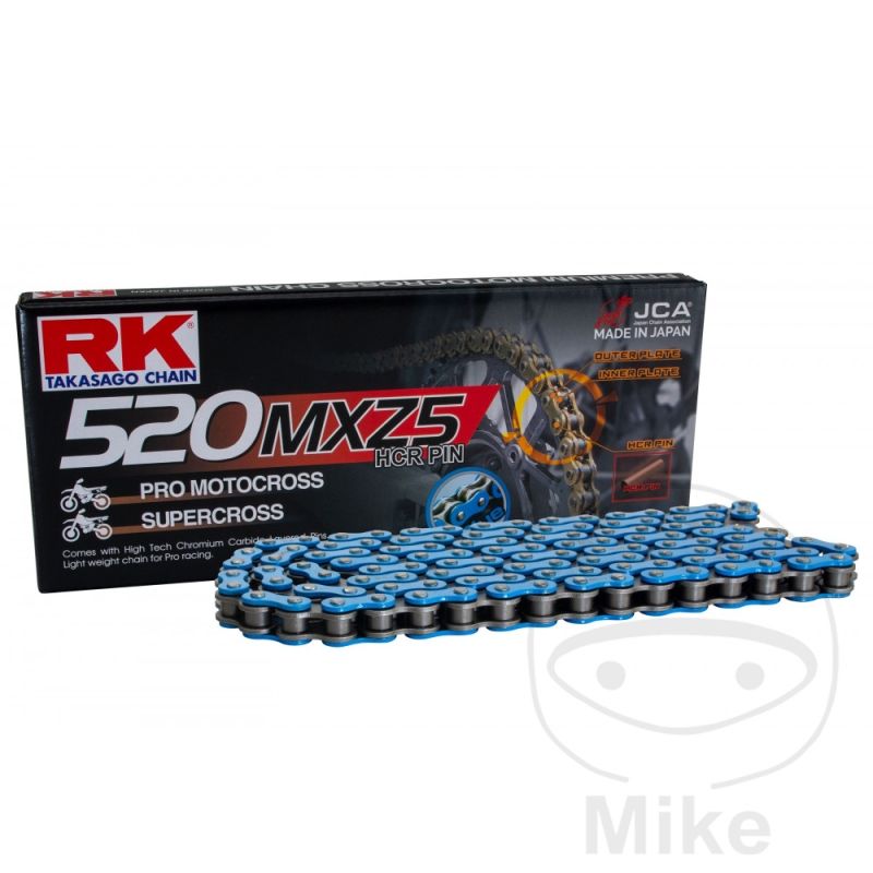 Cadena RK 520MXZ5 Azul 114 Pasos sin Retén | Motos Camaral