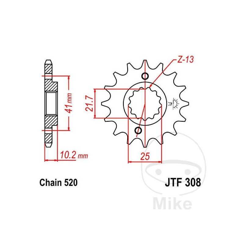 Piñón 15 Dientes Paso 520 Estándar | Motos Camaral