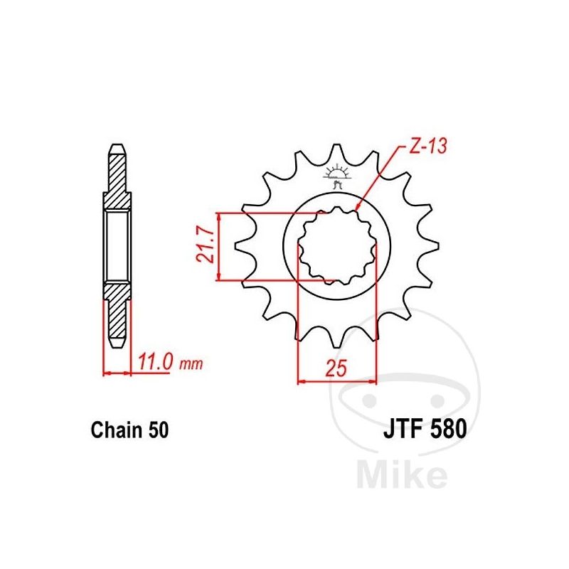 Piñón de Ataque 16 Dientes Paso 530 | Motos Camaral