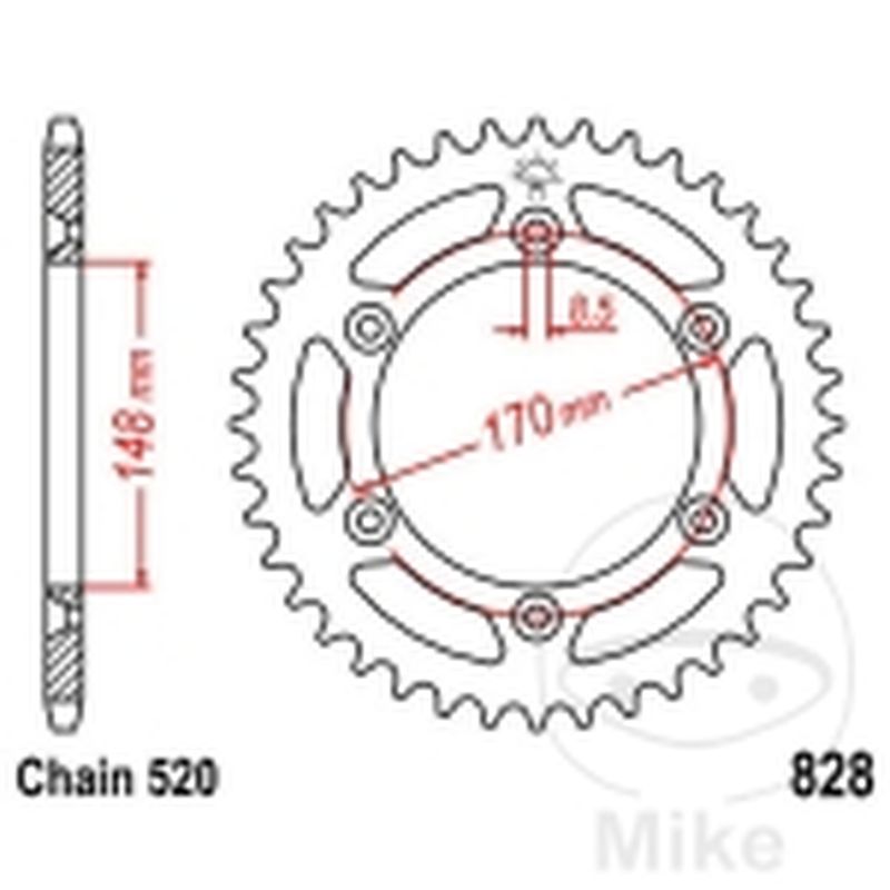 Corona de Arrastre 46 Dientes Paso 520 | Motos Camaral