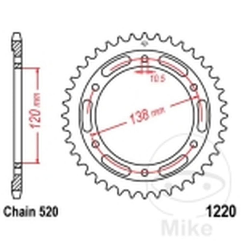 Corona 38 Dientes Paso 520 | Repuesto Moto | Motos Camaral