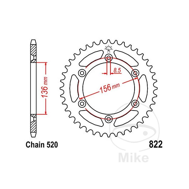 Corona 53 Dientes Paso 520 | Recambio Moto | Motos Camaral