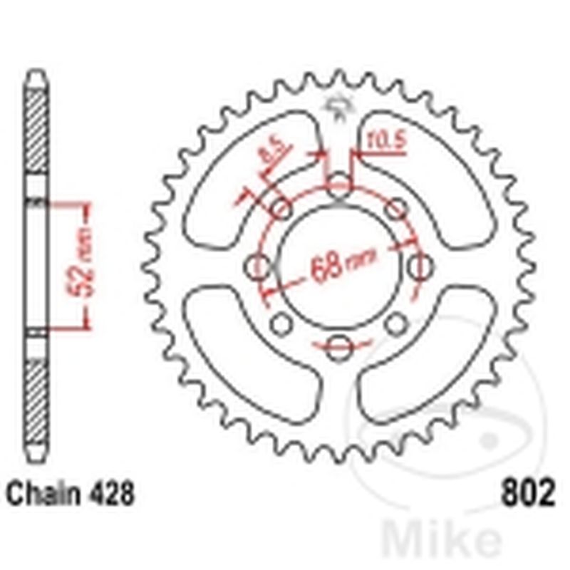 Corona 47 Dientes Paso 428 | Repuesto Moto | Motos Camaral