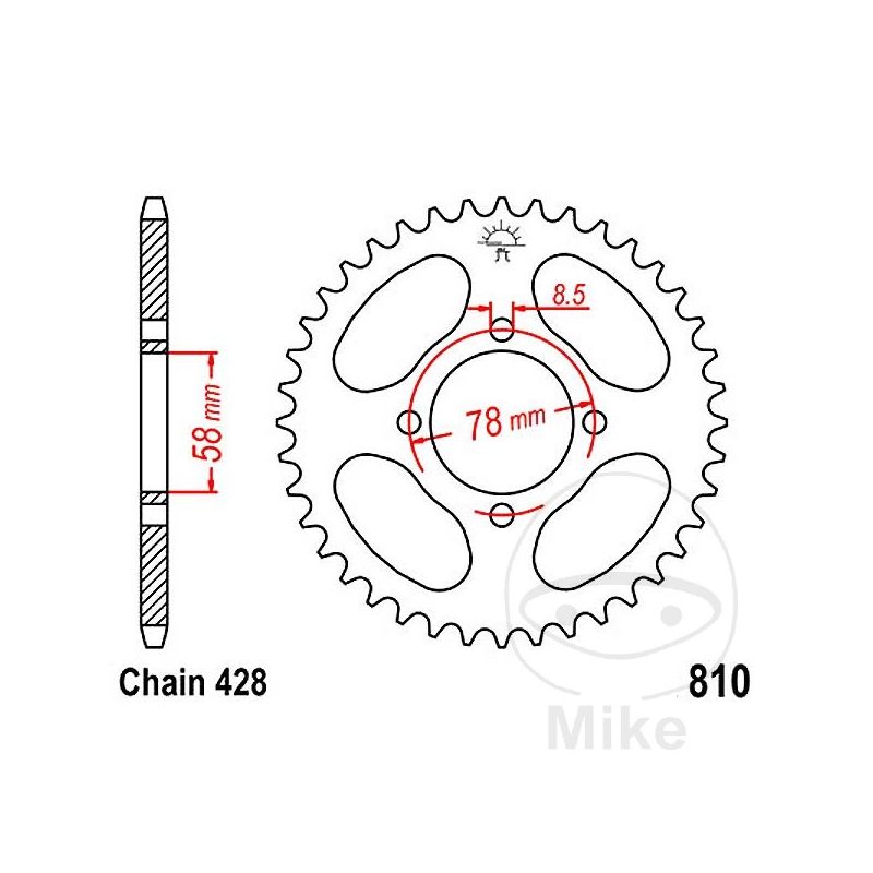 Corona 50 Dientes Paso 428 | Recambio Moto | Motos Camaral