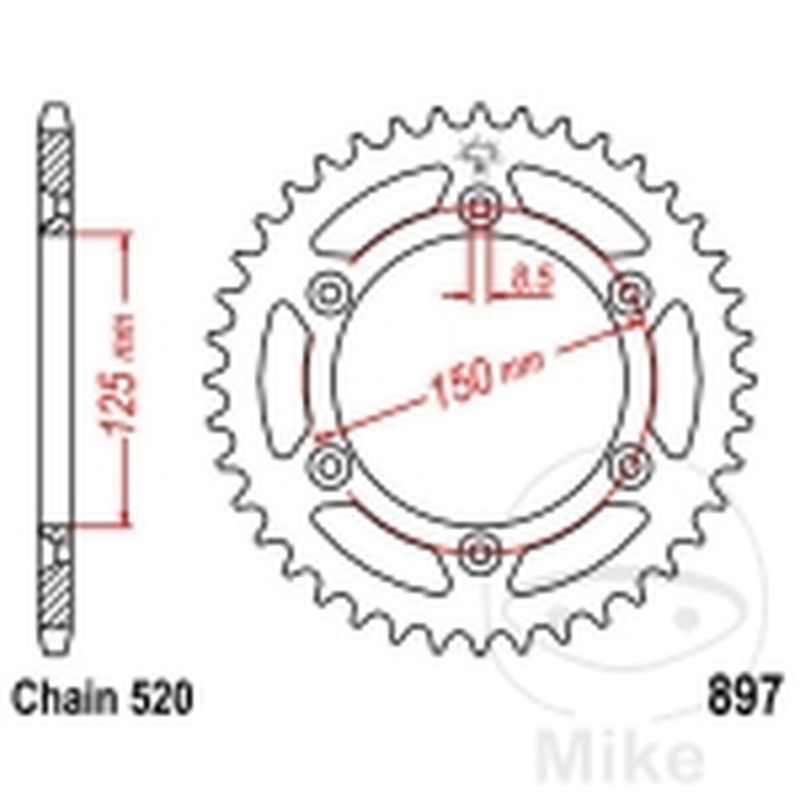 Corona 40 Dientes Paso 520 | Recambio Moto | Motos Camaral