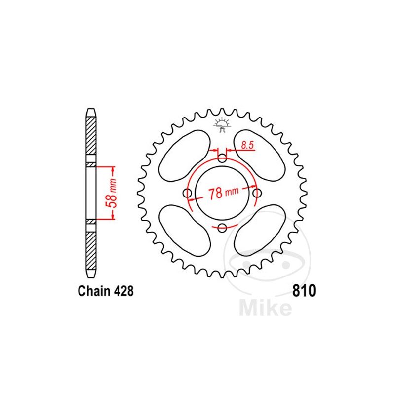 Corona 41 Dientes Paso 428 | Recambio Moto | Motos Camaral