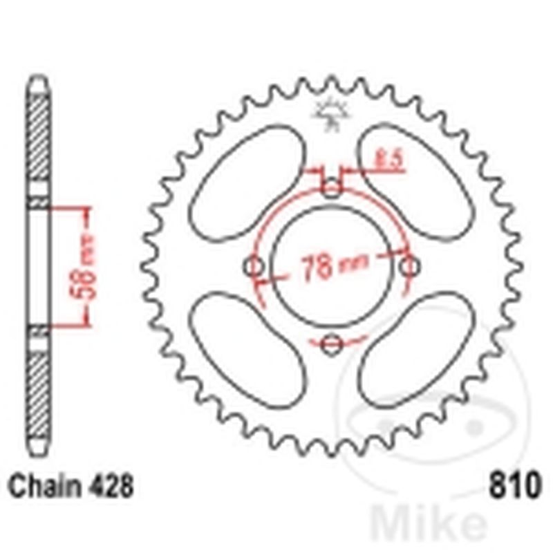 Corona 41 Dientes Paso 428 | Recambio Moto | Motos Camaral