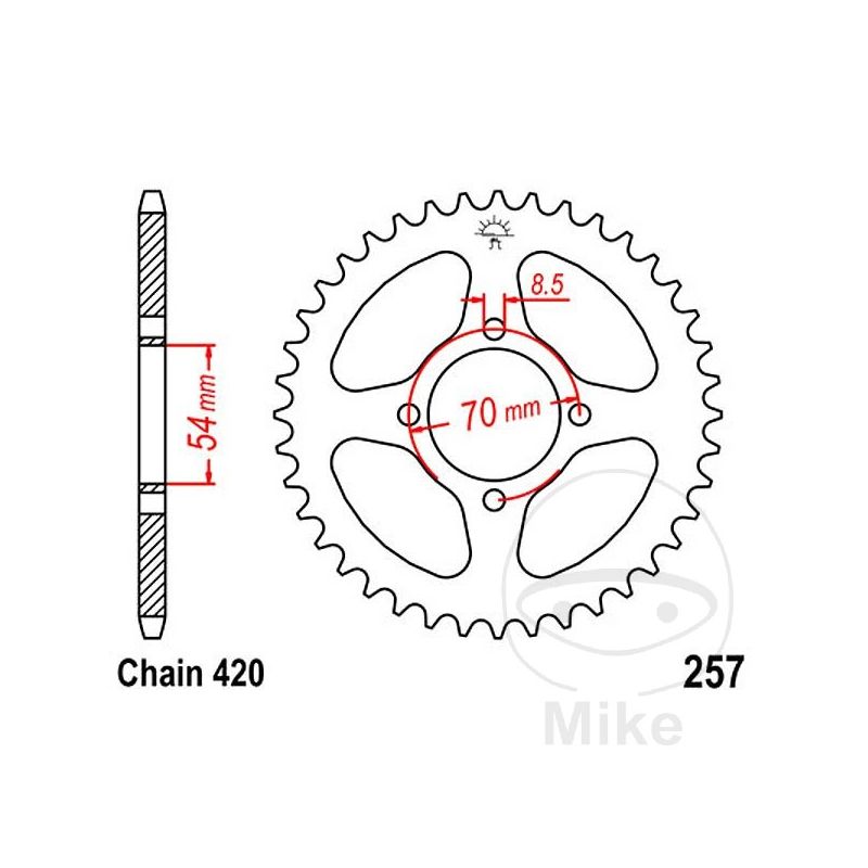 Corona 38 Dientes Paso 420 | Alternativa | Motos Camaral