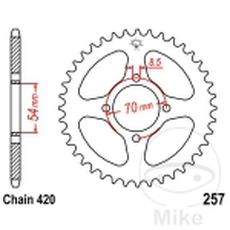Corona 38 Dientes Paso 420 | Alternativa | Motos Camaral