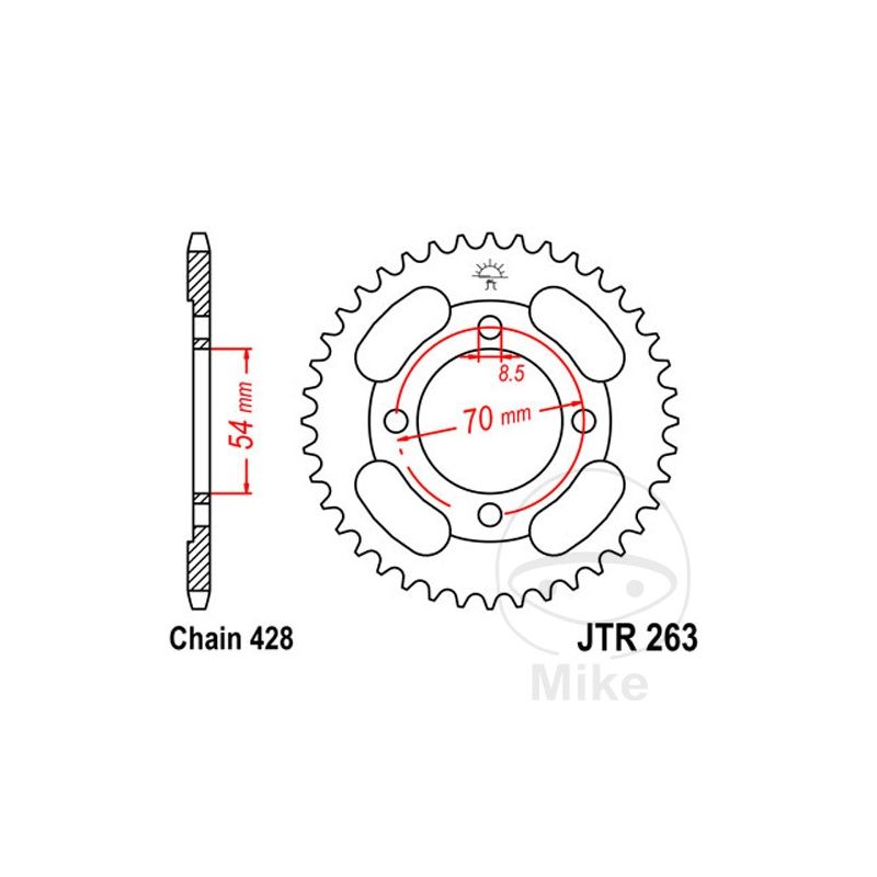 Corona 34D Paso 428 Diá. int. 54mm | Alternativa | Motos Camaral